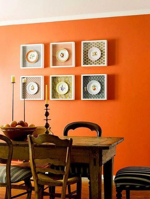 Uso del color naranja en la decoración del hogar. 