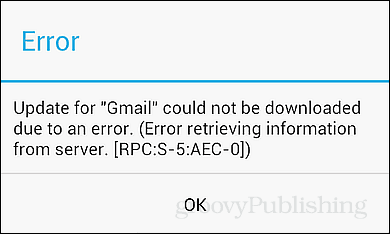 RPC: S-5: captura de pantalla de error AEC-0