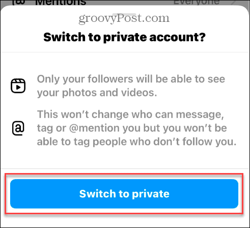 Haga que su cuenta de Instagram sea privada