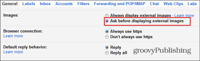 Cómo deshabilitar la carga automática de imágenes de Gmail