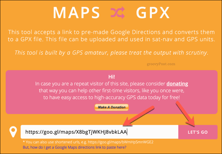 Creando un archivo GPX usando MapstoGPX