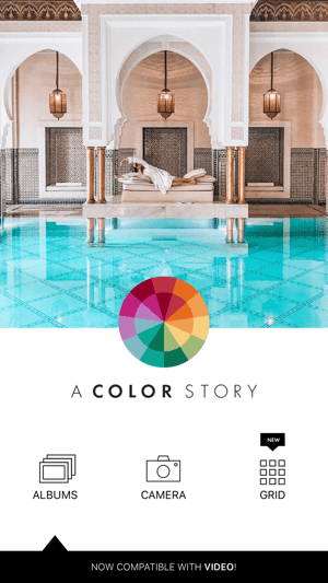 Cree una historia de Instagram de A Color Story, paso 1 que muestra las opciones de carga.