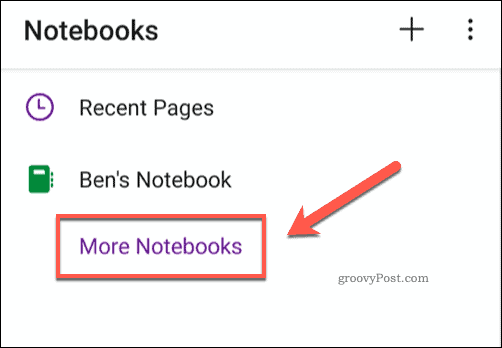 Aplicación OneNote más icono de cuadernos