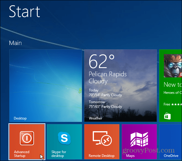 Acceda a Windows 8.1 Advanced Startup de manera fácil