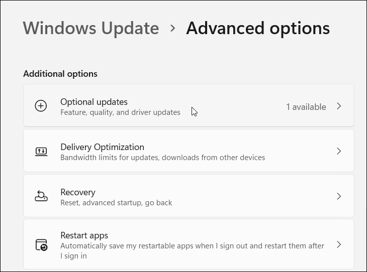 las actualizaciones opcionales instalan controladores de dispositivos manualmente en Windows