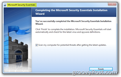 Instalación de Microsoft Security Essentials