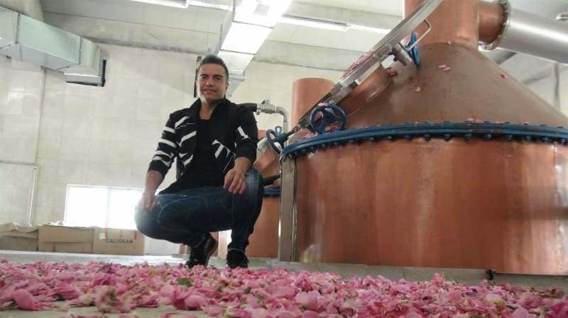 Berdan Mardini estableció una fábrica de aceite de rosas en su ciudad natal, Mard