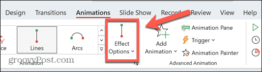 opciones de efectos de powerpoint