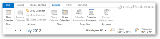 Outlook compartir calendario y barra de clima