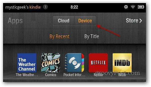 Dispositivo Kindle Fire Apps