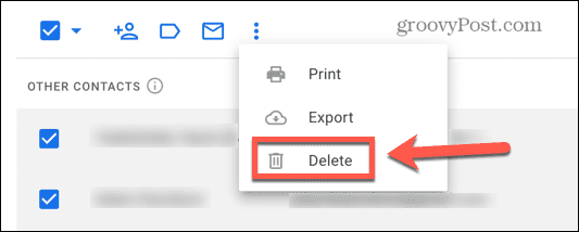 gmail eliminar todos los contactos