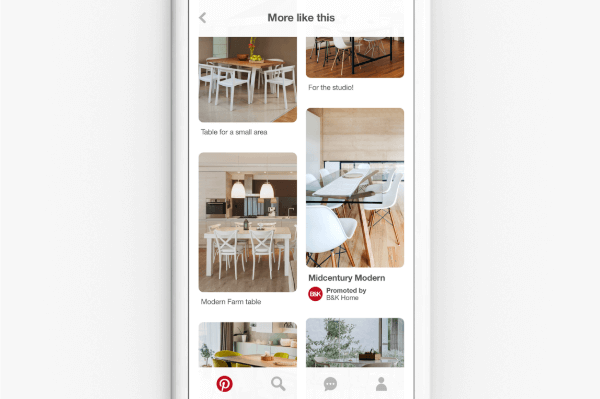 Pinterest está comenzando a aplicar su tecnología de búsqueda visual y herramientas de descubrimiento a su base de contenido publicitario.