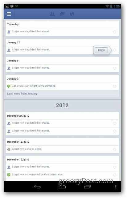 Registro de actividad del administrador de páginas de Facebook