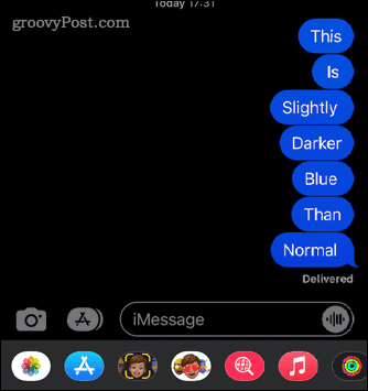 mensaje azul oscuro de iphone