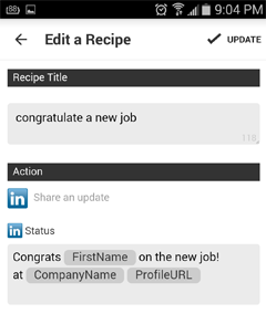 editar una receta en ifttt