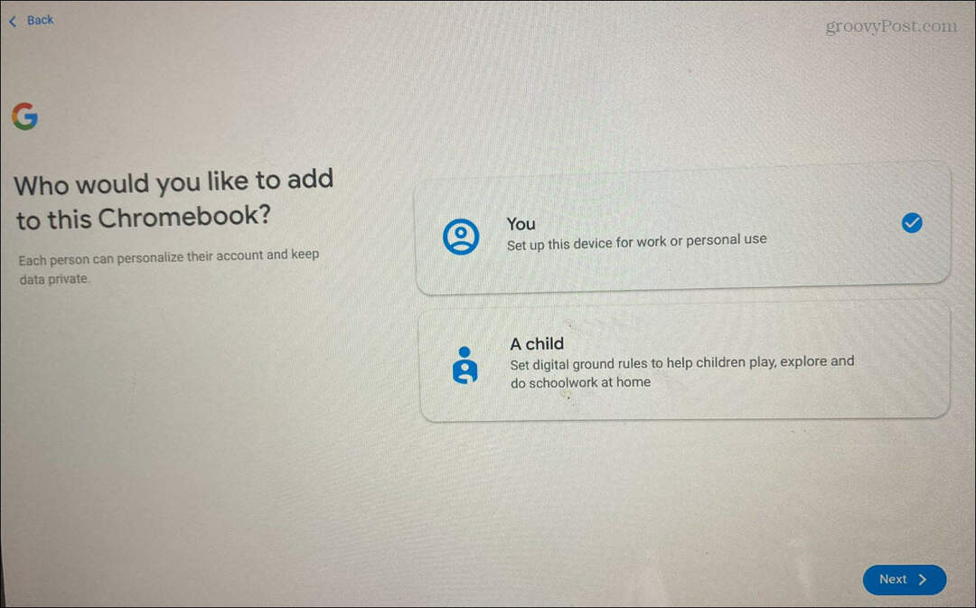 Agregar un usuario en Chromebook
