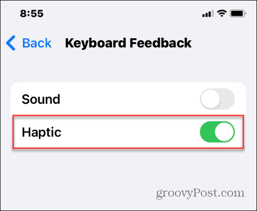 Habilitar retroalimentación háptica en el teclado del iPhone