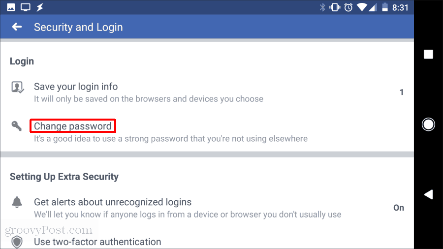 facebook cambiar contraseña
