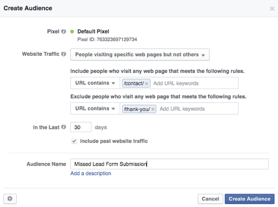conversión personalizada de anuncios de facebook