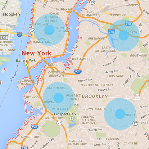 puntos de referencia mapeados en nueva york