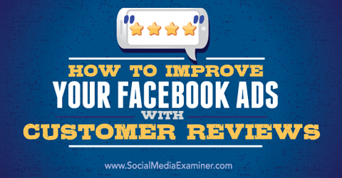 mejorar los anuncios de Facebook con opiniones de clientes