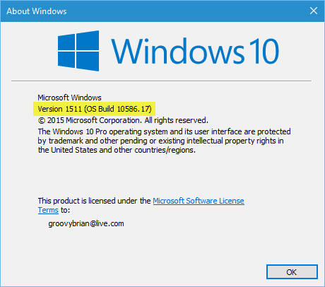 Windows 10 compilación 10586.17