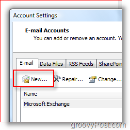 Crear nueva cuenta de correo en Outlook 2007