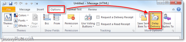 retrasar el botón de entrega en Outlook 2010