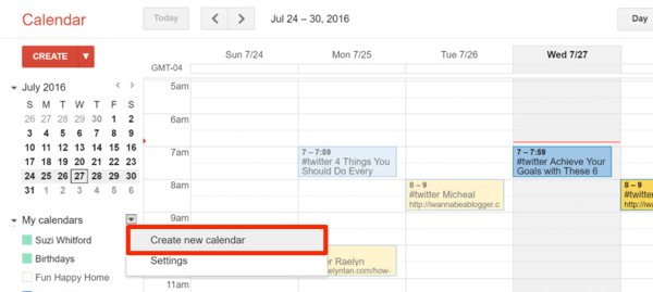 crear calendario de google