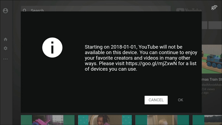 YouTube ya no está disponible Fire TV
