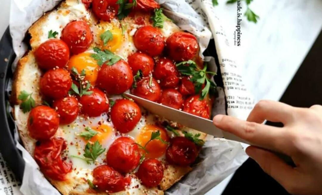 ¿Cómo hacer una tarta de pan de queso, huevo y tomate para el desayuno? 