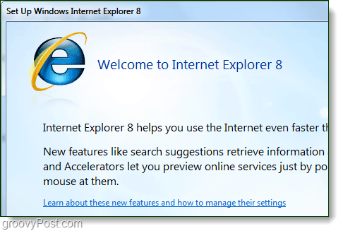 bienvenido a internet explorer 8