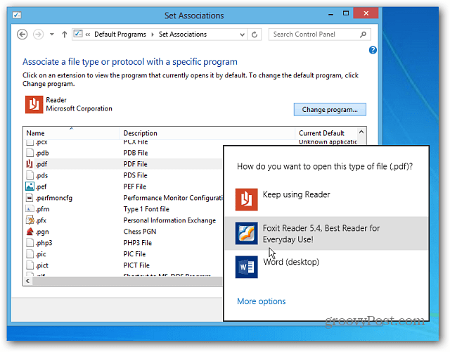 Hacer que los archivos PDF y las fotos se abran en los programas de escritorio de Windows 8