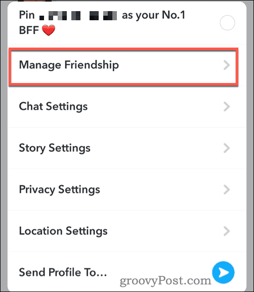 Administrar la amistad en Snapchat