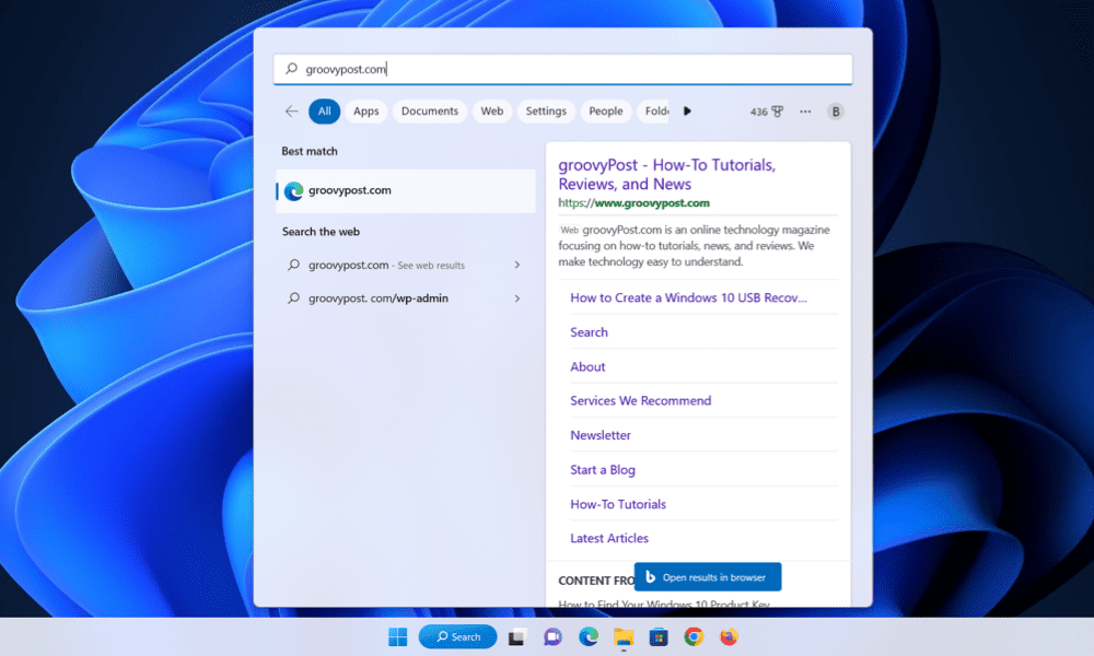 Búsqueda de Windows 11 destacada