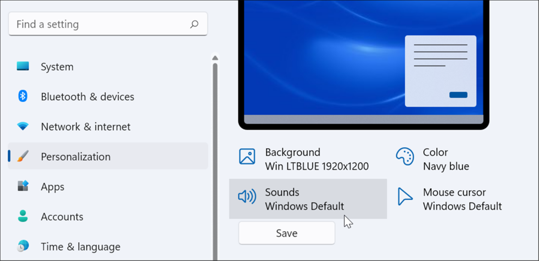 la configuración administra los sonidos del sistema en Windows 11