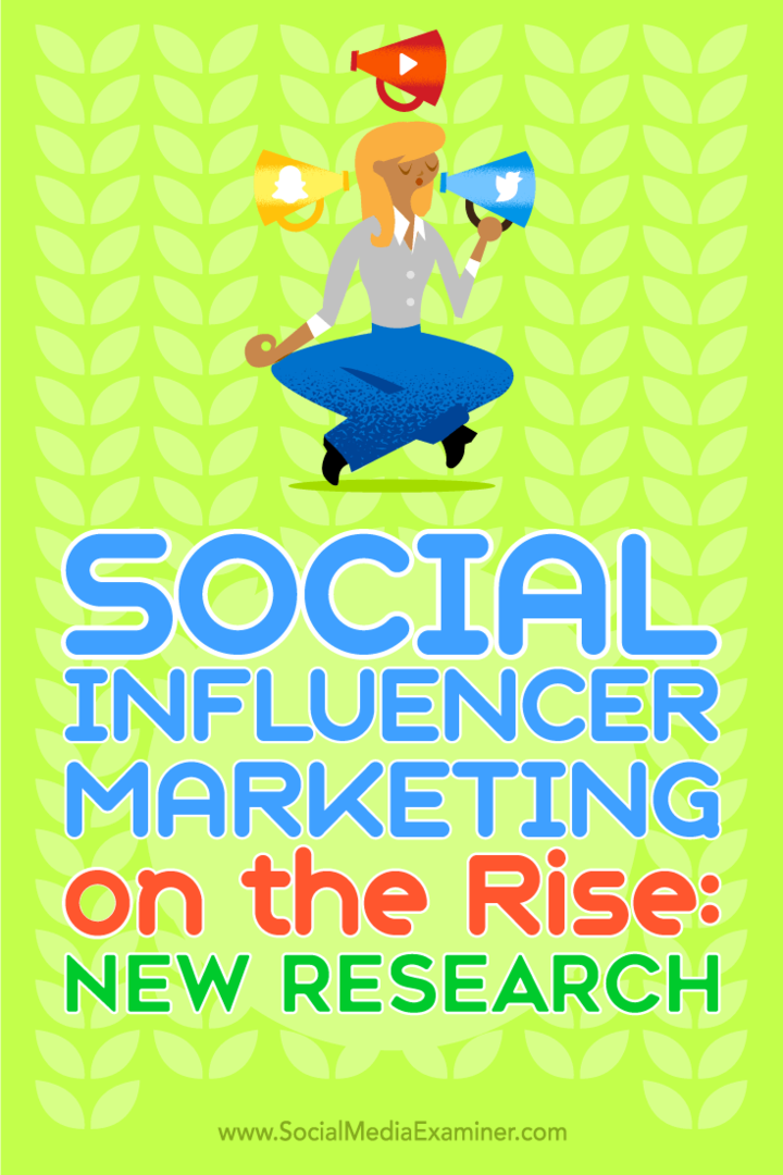 Marketing de influencia social en aumento: nueva investigación de Michelle Krasniak en Social Media Examiner.