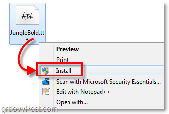 instalar para agregar una fuente a Windows 7 