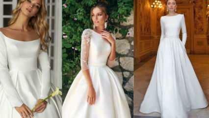 ¿Cuáles son los vestidos de novia sencillos con más tendencia para el 2021? Los vestidos de novia sencillos más bonitos.
