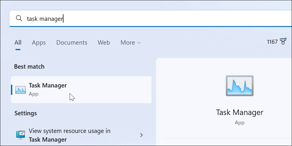 Cambiar la página de inicio del Administrador de tareas en Windows 11