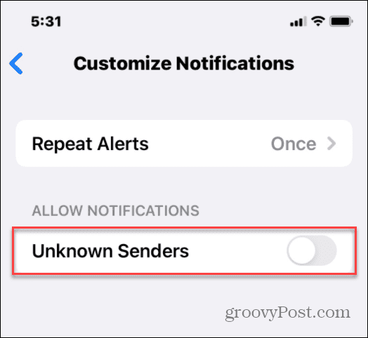 Ocultar mensajes de texto no deseados de remitentes desconocidos en iPhone