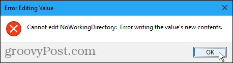 No se puede editar el error en el Registro de Windows