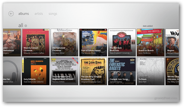 Windows 8: Zune Pass para Live On en la aplicación Music Metro