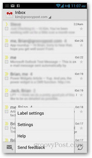 configuración de gmail