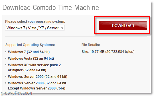 dónde descargar comodo time machine y en qué sistemas es compatible