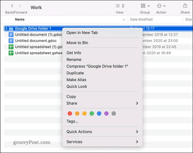 Copiar una carpeta en Google Drive en Mac