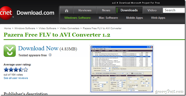 Panzera FLV a AVI Downloader