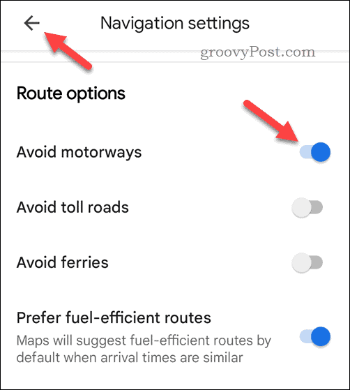 Configuración para evitar siempre autopistas en Google Maps
