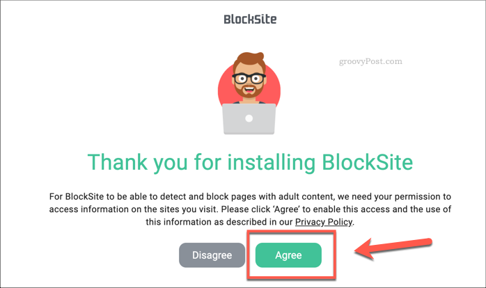 Aprobar permisos para la extensión del sitio de bloque