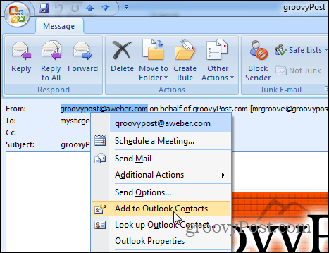 Agregar a contactos Outlook 2007